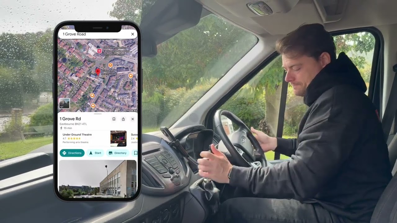 Original Mucka demonstration: engineer in his van using Mucka